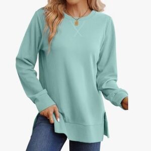 Brand New Sweatshirt Side Split Fall Fashion Long Sleeve Shirt Top